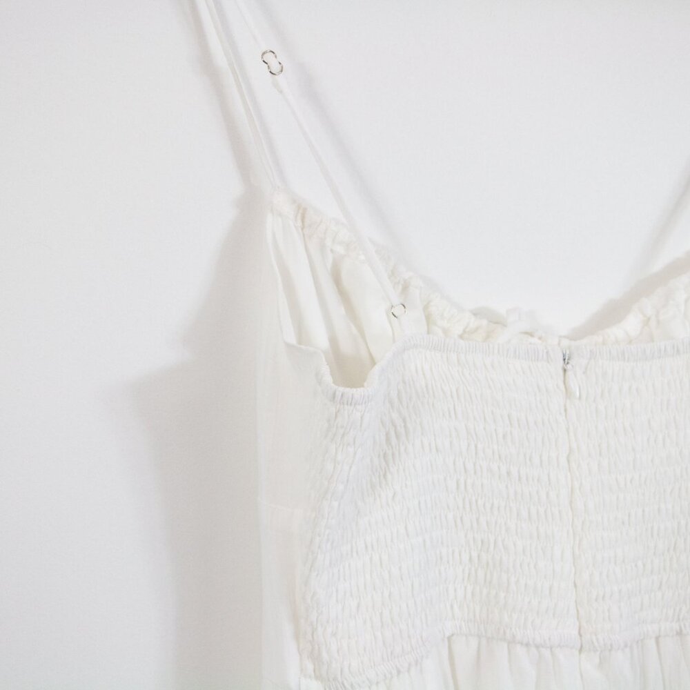 Lightweight White Spaghetti-Strap Maxi Dress with Tie Front - Picture 6 of 8